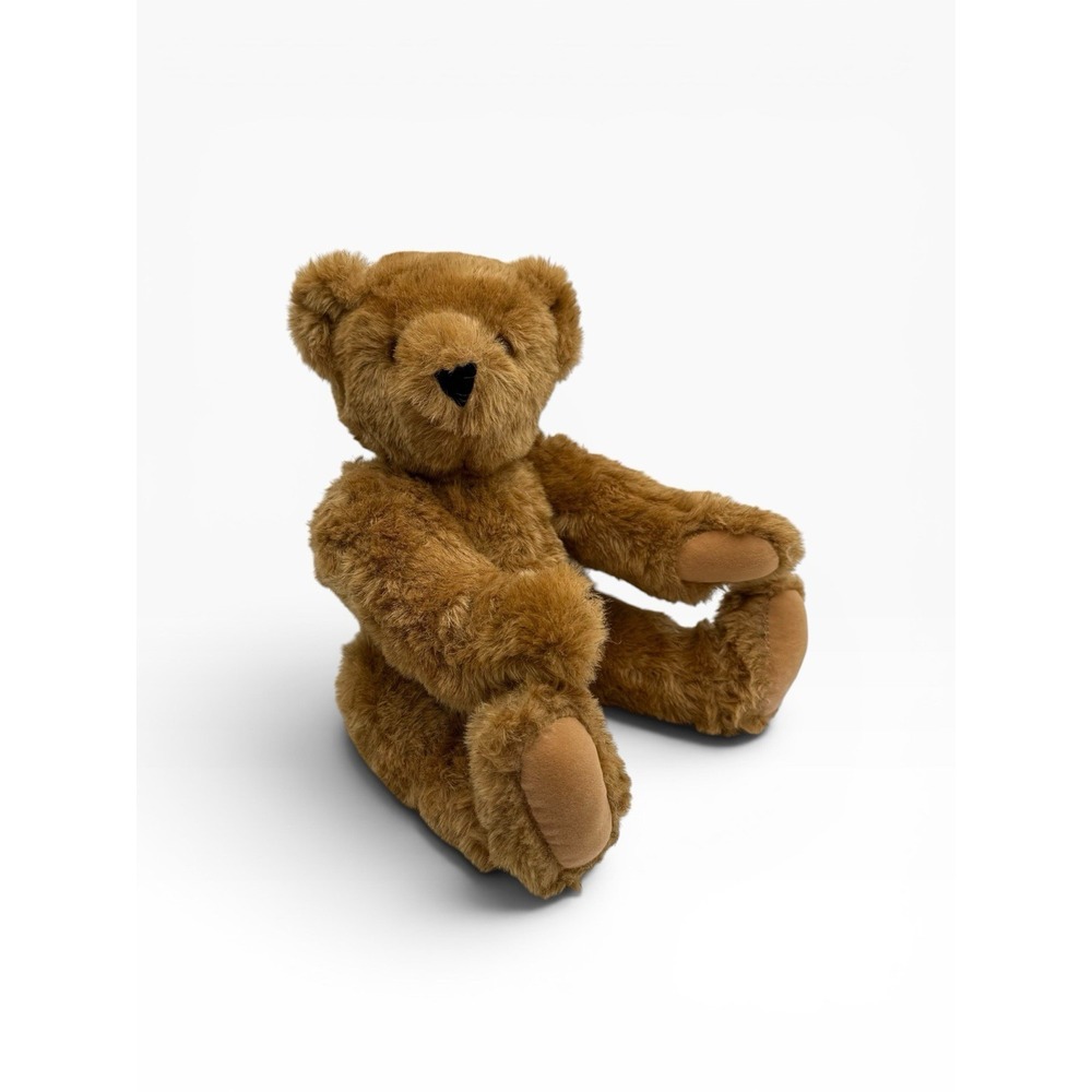 Vermont‎ 17" Jointed Teddy Bear Brown Handmade Vermont USA Plush Toy EUC
